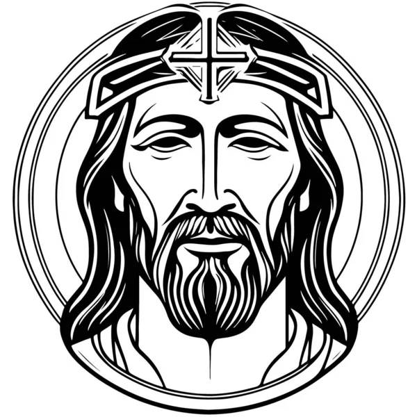 Fantástico Encantador Arte Vectorial Jesucristo Ilustración Vectorial — Archivo Imágenes Vectoriales