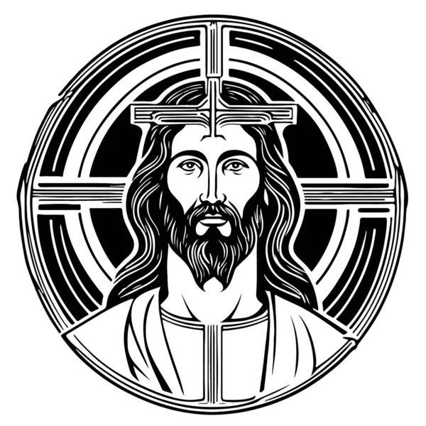 Precioso Arte Vectorial Emblema Jesucristo Ilustración Vectorial — Archivo Imágenes Vectoriales