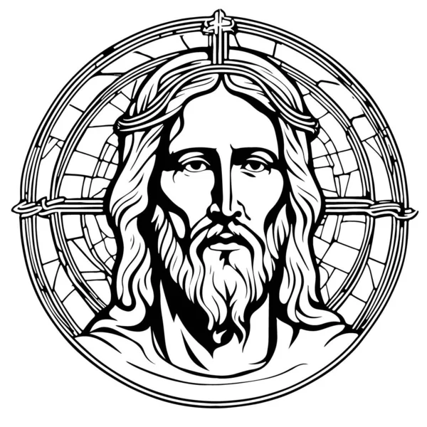 Impresionante Arte Vectorial Precioso Emblema Jesucristo Ilustración Vectorial — Archivo Imágenes Vectoriales