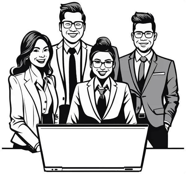 Excellent Lovely Office People Vector Art Vector Illustration — Stock Vector