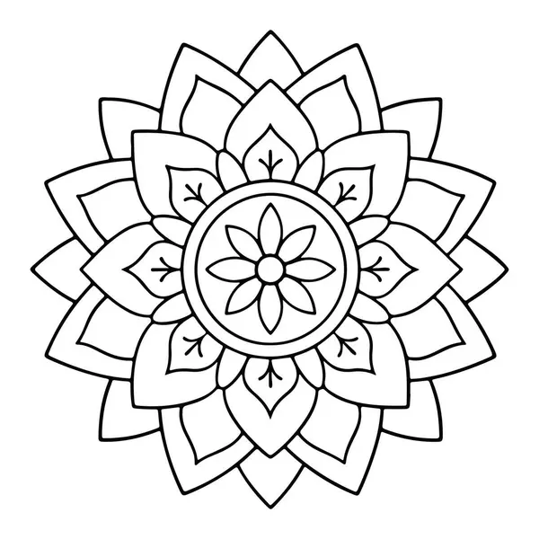 Vektör formatında elle çizilmiş mandala. Canlı dekore edilmiş bir mandala. Kabile temalı ayrı bir çiçek dekorasyonu. Boyama kitabı için stres önleyici bir sayfa. - Evet. Vektör illüstrasyonu