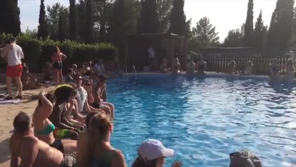 Pool Party Ibiza Fun Joy Spring Summer Season San Antonio — Stockvideo