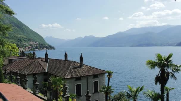 Como Gölü Ndeki Bellagio Eski Bir Villanın Havadan Görünüşü Çekimler — Stok video