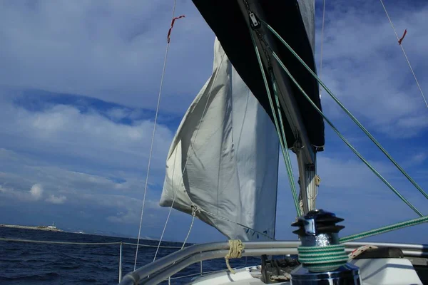 Лебедка Парусных Лодок Морское Оборудование Оборудование Парусного Спорта Ветром — стоковое фото