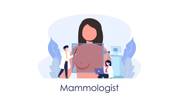 Mammologue Concept Consultation Avec Médecin Sur Les Maladies Sein Idée — Image vectorielle