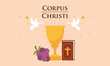 Corpus Christi Katolik dini bayram vektörü