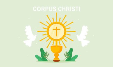 Corpus Christi Katolik dini bayram vektörü