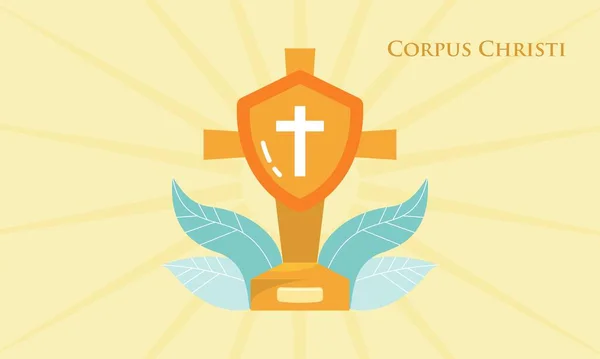 Corpus Christi Catholic Religious Holiday Vector — Stock Vector