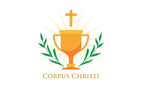 Corpus Christi Vecteur Fêtes Religieuses Catholiques — Image vectorielle