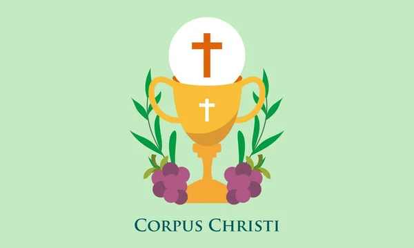 Corpus Christi Católico Religioso Vacaciones Vector — Vector de stock