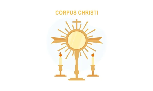 Corpus Christi Catholic Religious Holiday Vector — Stock Vector