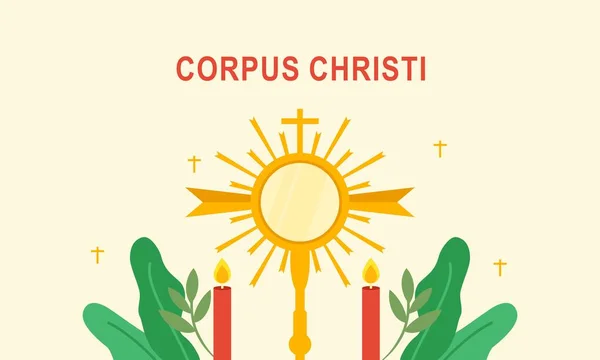 Corpus Christi Katolicki Religijny Wektor Świąt — Wektor stockowy
