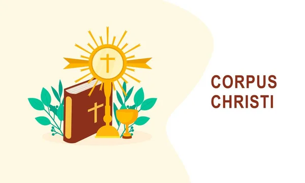 Corpus Christi Katolicki Religijny Wektor Świąt — Wektor stockowy