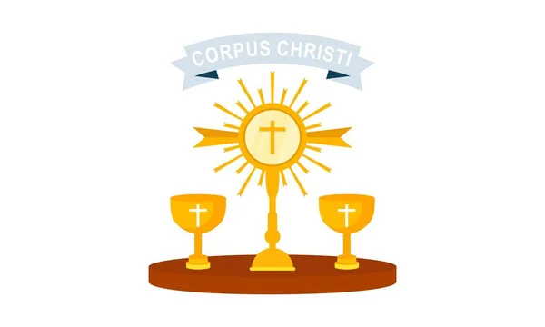Corpus Christi Católico Religioso Vacaciones Vector — Archivo Imágenes Vectoriales