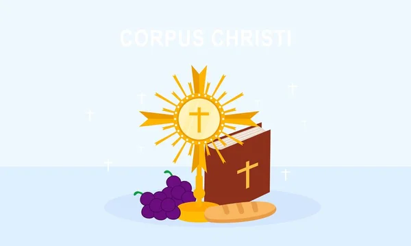 Corpus Christi Katolska Religiösa Helgdag Vektor — Stock vektor