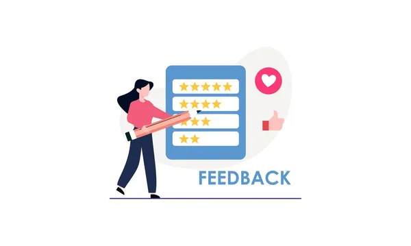 Feedbackevaluation Ratings People Experienceworking Clients Performance Illust — Stock Vector