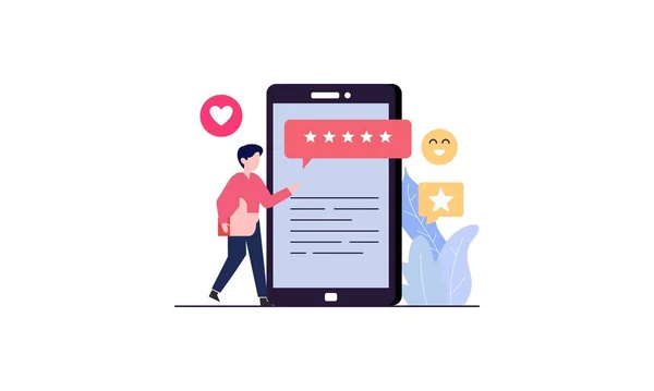 パフォーマンス イラストによる評価や顧客との協働経験のフィードバック評価 — ストックベクタ
