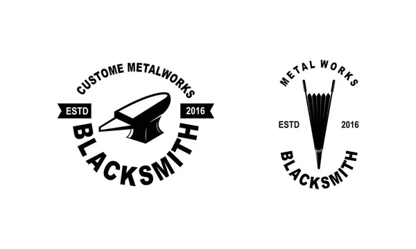 Herrero Hierro Trabaja Emblemas Elemento Diseño Para Logotipo — Vector de stock