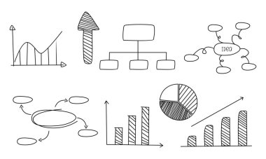 Doodle bilgi grafikleri, element bilgi logo vektörü