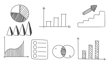 Doodle bilgi grafikleri, element bilgi logo vektörü