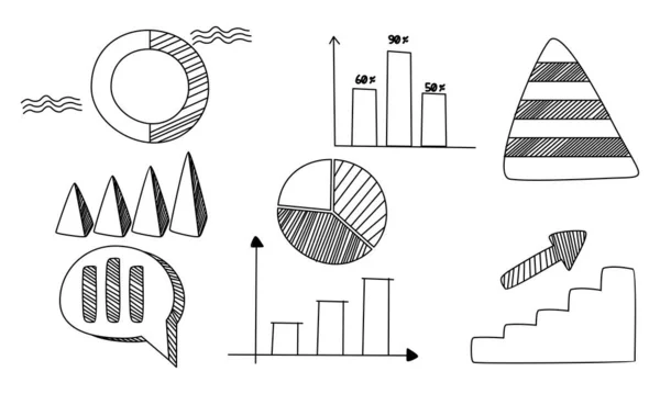 Doodle Infographics Element Infographics Logo Vector — Stock Vector