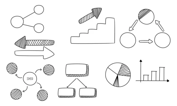 Infográficos Doodle Elemento Infográficos Logotipo Vetor — Vetor de Stock