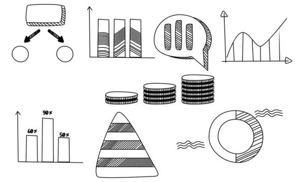Doodle Infografías Elemento Infografías Logo Vector — Archivo Imágenes Vectoriales