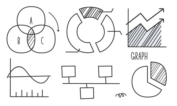 Doodle Infografías Elemento Infografías Logo Vector — Archivo Imágenes Vectoriales