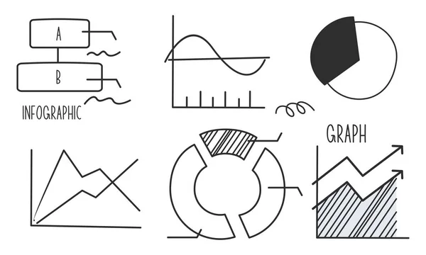 Doodle Infographics Element Infographics Logo Vector — Stock Vector