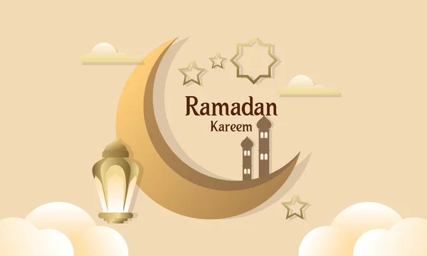 Ramadan Kareem Islamisk Festivaldesign Med Islamiska Dekorationer — Stock vektor