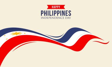 Filipinler 'in bayrak vektörüyle Bağımsızlık Gününüz kutlu olsun