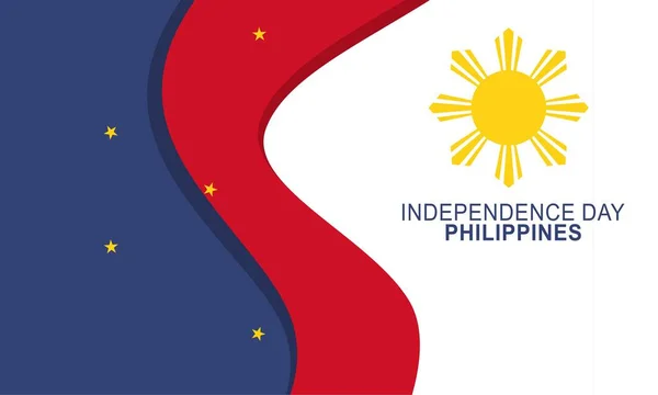 Glücklicher Unabhängigkeitstag Philippinen Hintergrund Mit Philippinischen Flagge Vektor — Stockvektor