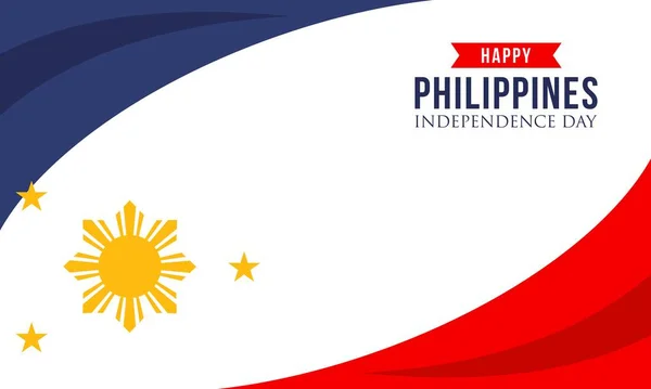 Gelukkige Onafhankelijkheid Dag Filippijnen Achtergrond Met Filippijnen Vlag Vector — Stockvector