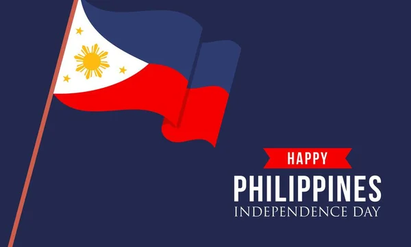 Feliz Dia Independência Filipinas Fundo Com Filipinas Bandeira Vetor — Vetor de Stock