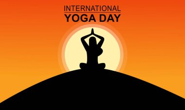 Uluslararası yoga illüstrasyonu günü. Yoga vücut duruşu