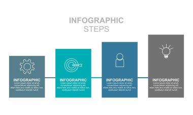 Sunum vektörü illüstrasyonu için çubuk şeması, bilgi şablonu