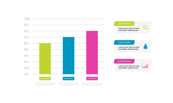 Bar Chart Infographic Template Presentation Vector Illustration — Stock Vector