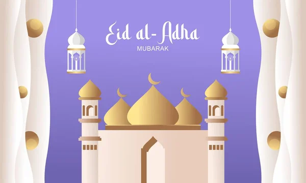 Eid Adha Banner Design Vektor Illustration Islamisk Och Arabisk Bakgrund — Stock vektor