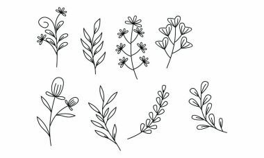 Çiçek süslemeli element paket vektörü