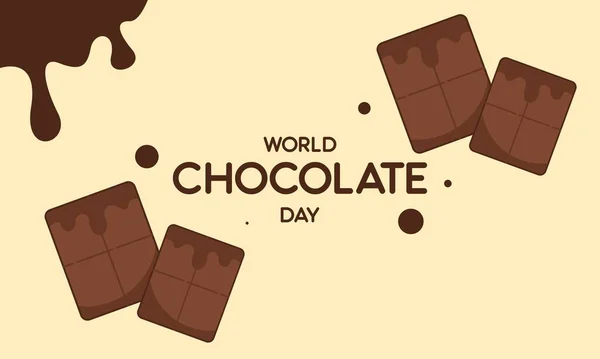 Happy World Chocolate Day Illustration Mit Schokoladen Logo — Stockvektor