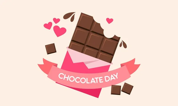 Happy World Chocolate Day Illustration Mit Schokoladen Logo — Stockvektor