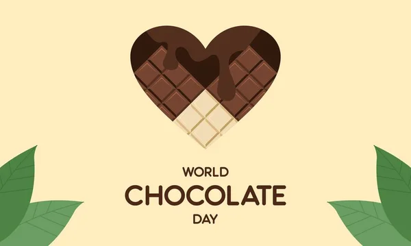 Heureuse Illustration Journée Mondiale Chocolat Avec Logo Chocolat — Image vectorielle