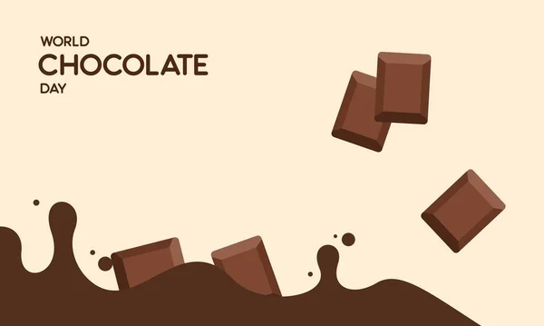 Heureuse Illustration Journée Mondiale Chocolat Avec Logo Chocolat — Image vectorielle