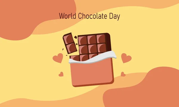 Иллюстрация Счастливого Дня Шоколада Логотипом Шоколада — стоковый вектор