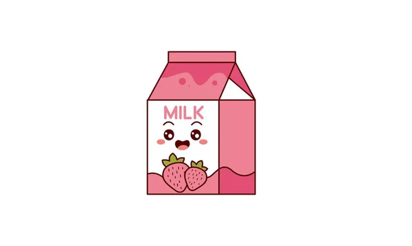 Cartoon Milk Asian Product Kawaii Anime Design Cartoon Style — Stock Vector