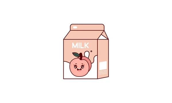 Latte Cartoni Animati Prodotto Asiatico Design Anime Kawaii Stile Cartone — Vettoriale Stock