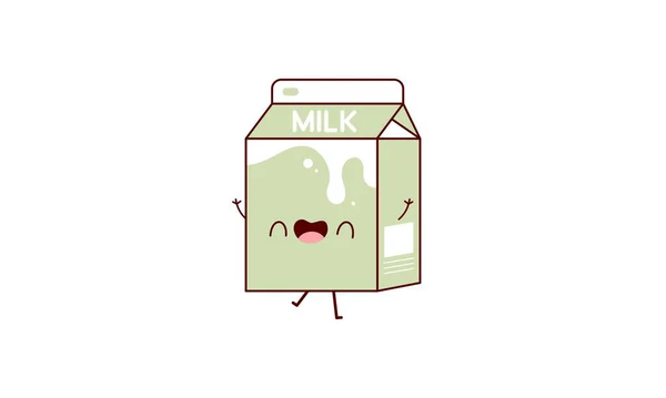 Картонне Молоко Азіатський Продукт Дизайн Аніме Kawaii Картуновий Стиль — стоковий вектор