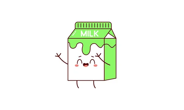 Latte Cartoni Animati Prodotto Asiatico Design Anime Kawaii Stile Cartone — Vettoriale Stock