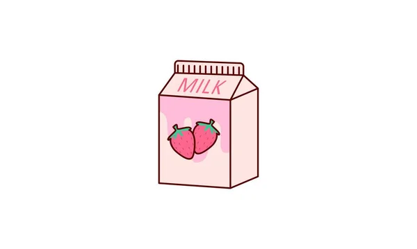 Kreskówkowe Mleko Produkt Azjatycki Projekt Anime Kawaii Styl Kreskówki — Wektor stockowy