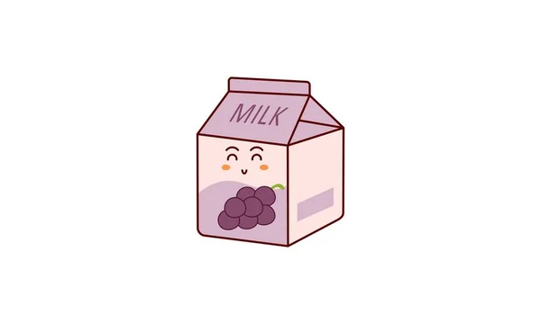 Мультяшное Молоко Азиатский Продукт Аниме Kawaii Карикатурный Стиль — стоковый вектор